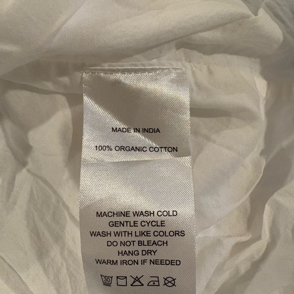 Quince Organic Cotton Eyelet Smocked Midi dress white L - Picture 6 of 8